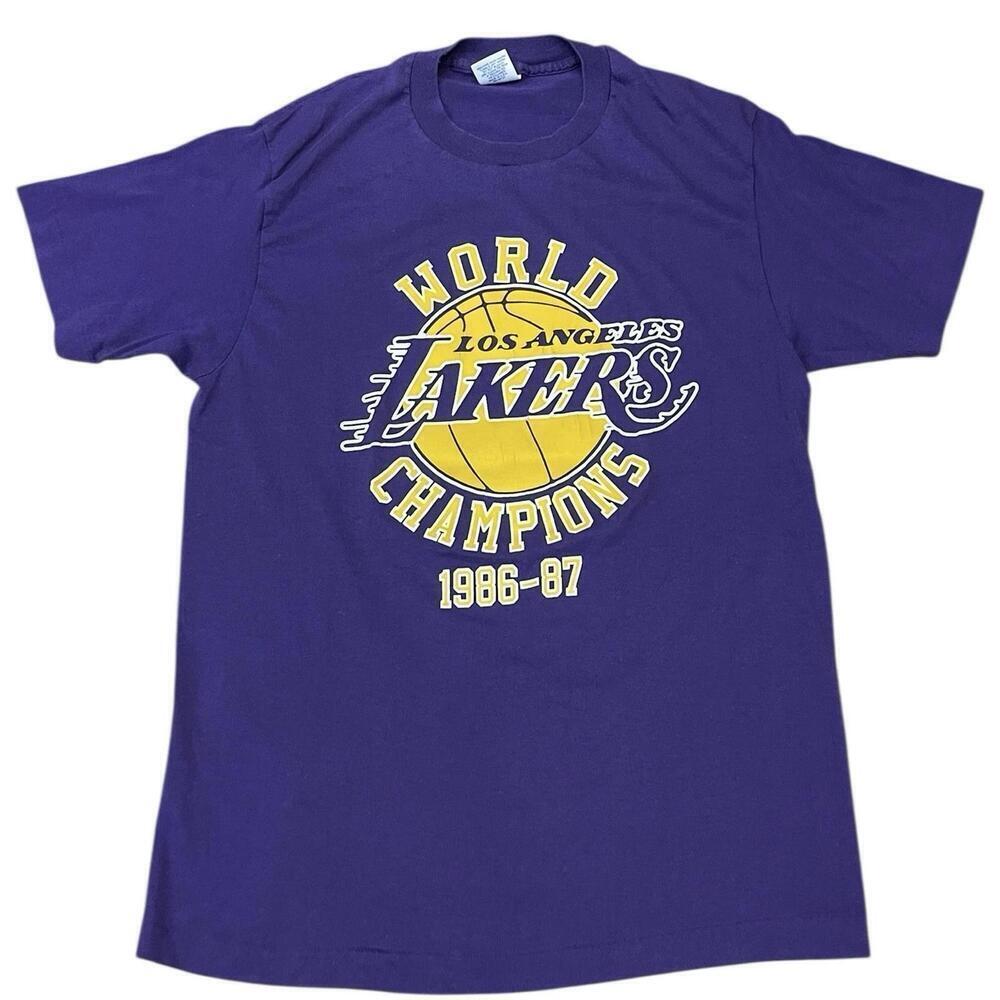 1986 Los Angeles Lakers NBA Champions Magic Johnson T-Shirt